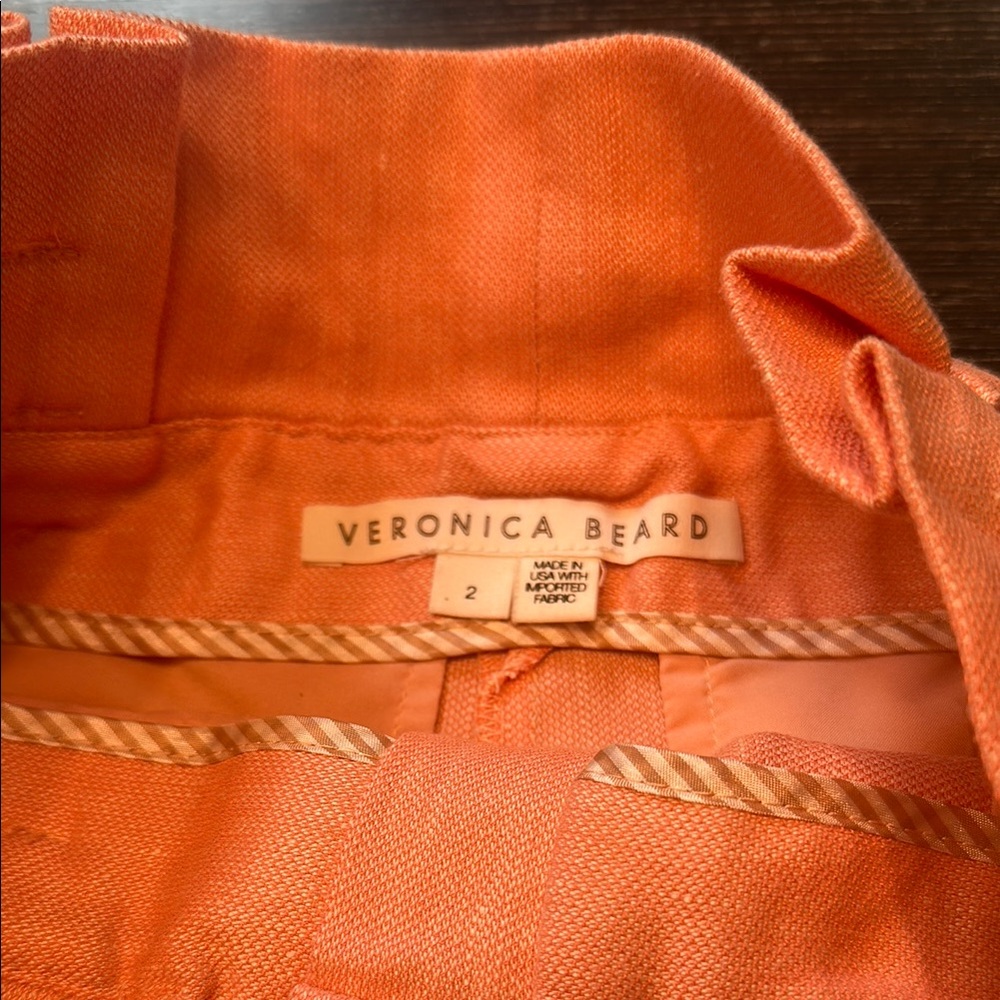Veronica Beard Orange High Waist Shorts - Picture 2 of 5